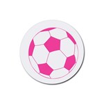 Soccer Ball Pink Drink Coasters 4 Pack (Round) Front