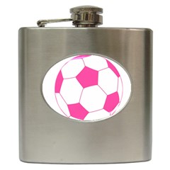 Soccer Ball Pink Hip Flask