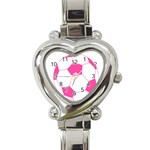 Soccer Ball Pink Heart Italian Charm Watch  Front