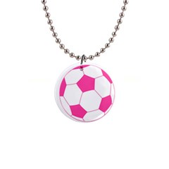 Soccer Ball Pink Button Necklace