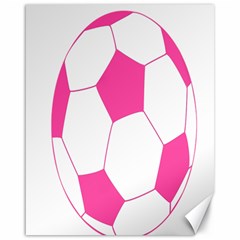 Soccer Ball Pink Canvas 16  X 20  (unframed) by Designsbyalex