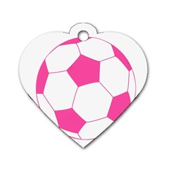 Soccer Ball Pink Dog Tag Heart (one Sided)  by Designsbyalex