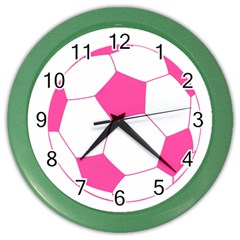 Soccer Ball Pink Wall Clock (color)