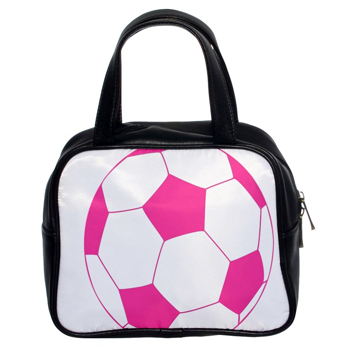 Soccer Ball Pink Classic Handbag (Two Sides)