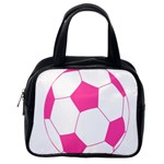 Soccer Ball Pink Classic Handbag (Two Sides) Back