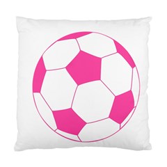 Soccer Ball Pink Cushion Case (two Sided) 