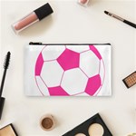 Soccer Ball Pink Cosmetic Bag (Small) Front