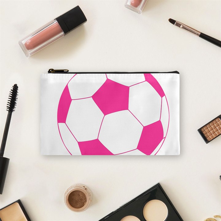 Soccer Ball Pink Cosmetic Bag (Small)