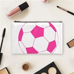 Soccer Ball Pink Cosmetic Bag (Medium) Front