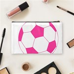 Soccer Ball Pink Cosmetic Bag (Medium) Back