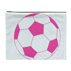 Soccer Ball Pink Cosmetic Bag (xl)