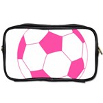 Soccer Ball Pink Travel Toiletry Bag (One Side) Front