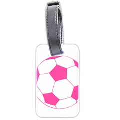 Soccer Ball Pink Luggage Tag (two Sides)