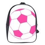 Soccer Ball Pink School Bag (XL) Front