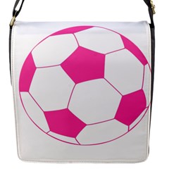 Soccer Ball Pink Flap Closure Messenger Bag (small)