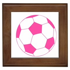 Soccer Ball Pink Framed Ceramic Tile