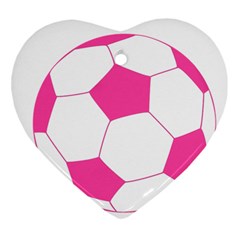 Soccer Ball Pink Heart Ornament by Designsbyalex