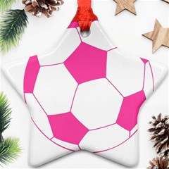 Soccer Ball Pink Star Ornament