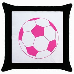 Soccer Ball Pink Black Throw Pillow Case