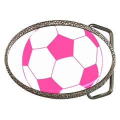 Soccer Ball Pink Belt Buckle (oval) by Designsbyalex