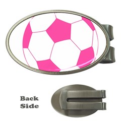 Soccer Ball Pink Money Clip (oval)