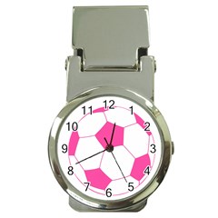 Soccer Ball Pink Money Clip With Watch