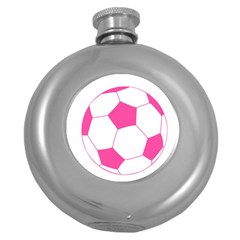 Soccer Ball Pink Hip Flask (round) by Designsbyalex