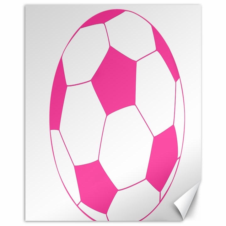 Soccer Ball Pink Canvas 11  x 14  (Unframed)