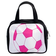 Soccer Ball Pink Classic Handbag (two Sides)