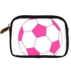 Soccer Ball Pink Digital Camera Leather Case