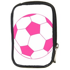 Soccer Ball Pink Compact Camera Leather Case by Designsbyalex