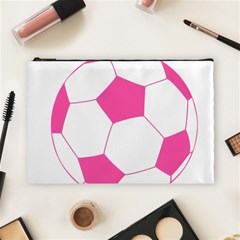 Soccer Ball Pink Cosmetic Bag (large)