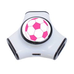 Soccer Ball Pink 3 Port Usb Hub