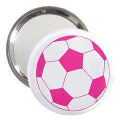 Soccer Ball Pink 3  Handbag Mirror