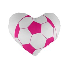 Soccer Ball Pink 16  Premium Heart Shape Cushion 