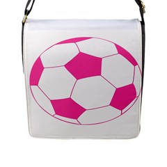 Soccer Ball Pink Flap Closure Messenger Bag (large)