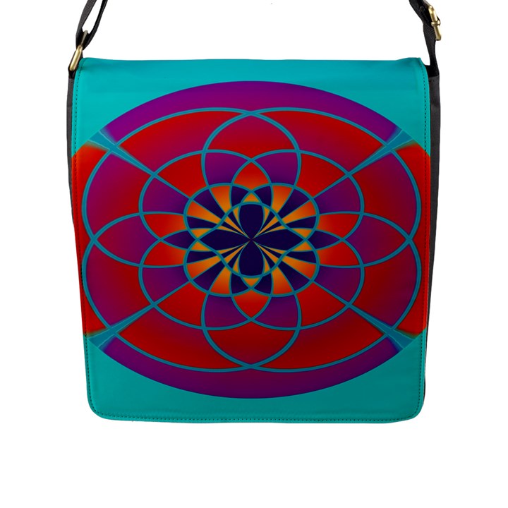 Mandala Flap Closure Messenger Bag (Large)