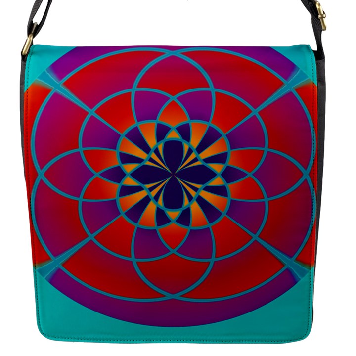 Mandala Flap Closure Messenger Bag (Small)