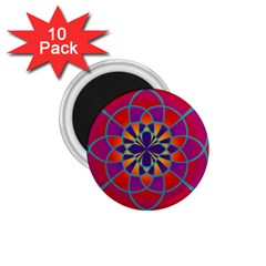 Mandala 1 75  Button Magnet (10 Pack)