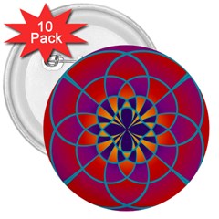 Mandala 3  Button (10 Pack)