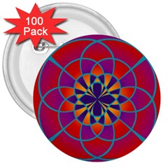 Mandala 3  Button (100 Pack)