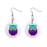 Groovy Owl Mini Button Earrings Front