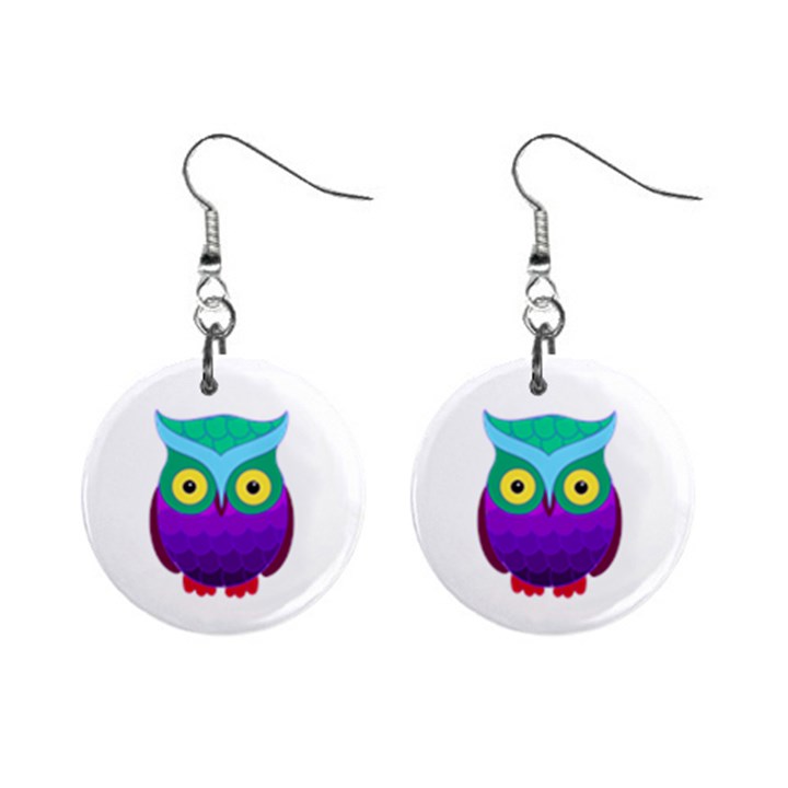 Groovy Owl Mini Button Earrings