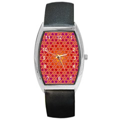 Radial Flower Tonneau Leather Watch