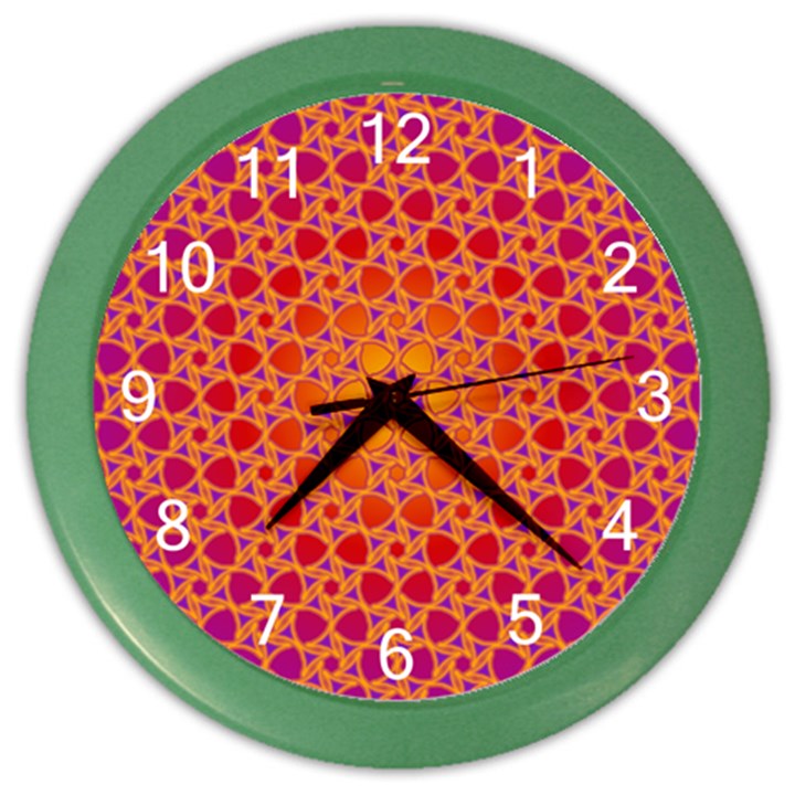 Radial Flower Wall Clock (Color)