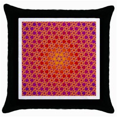 Radial Flower Black Throw Pillow Case