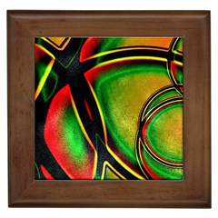 Multicolored Modern Abstract Design Framed Ceramic Tile