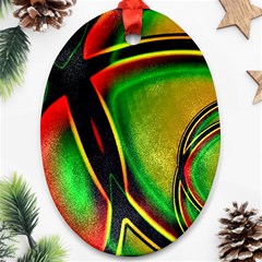 Multicolored Modern Abstract Design Oval Ornament