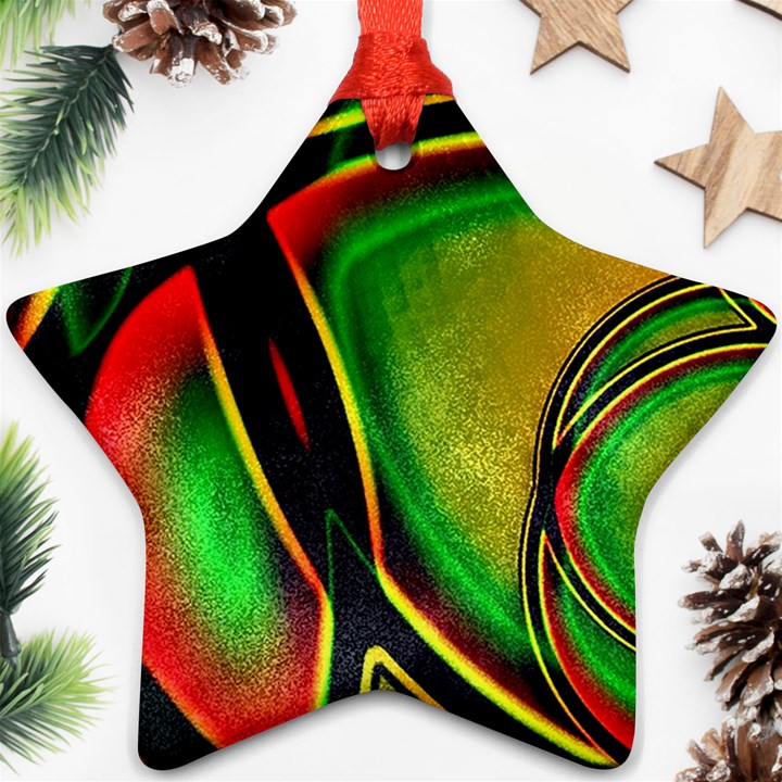 Multicolored Modern Abstract Design Star Ornament