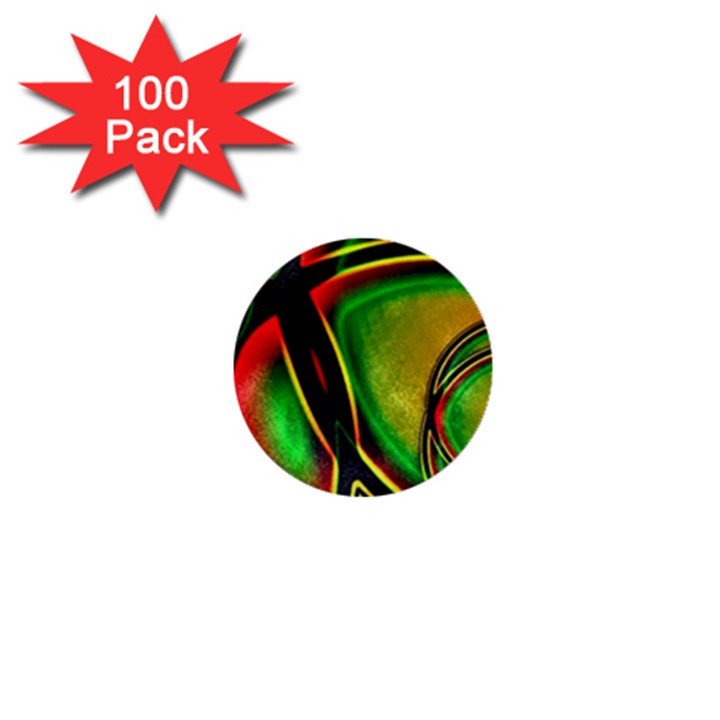 Multicolored Modern Abstract Design 1  Mini Button (100 pack)